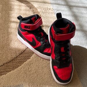Nike Kids Black and Red High-Top Sneakers